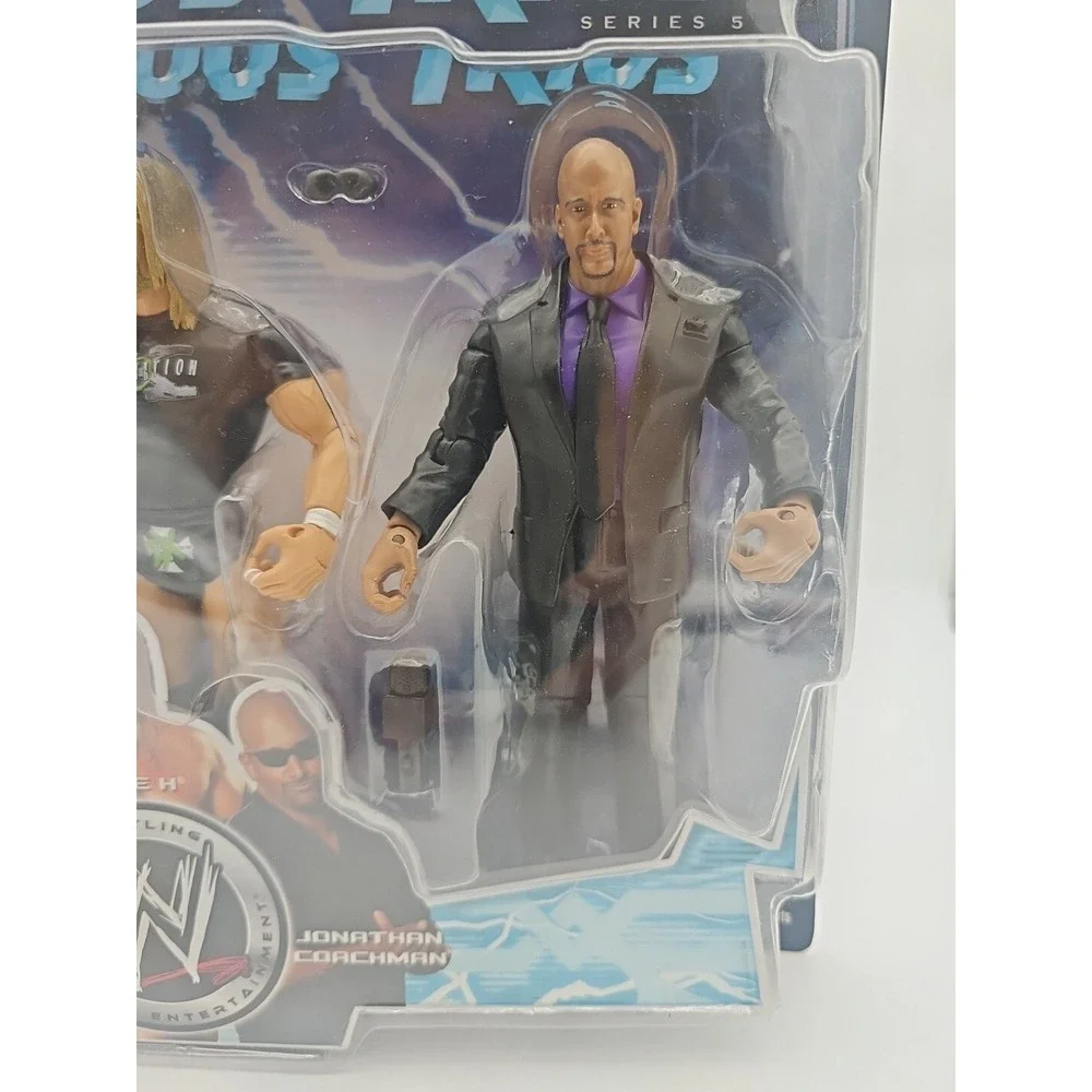 WWE Treacherous Trios Shawn Michaels Triple H Jonathan Coachman Figures Jakks 06